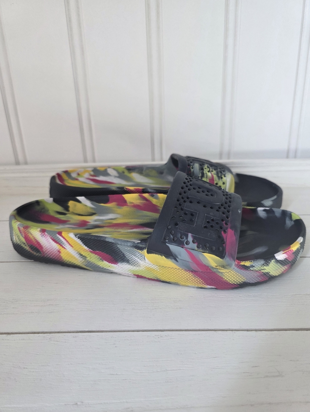 Hunter Original Marble Lightweight Rainbow Slides Summer Unisex 9W Uk